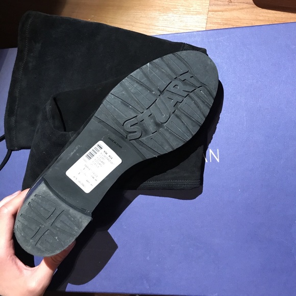 Stuart Weitzman Midland Boots Black Suede (fit 9) - Picture 7 of 8